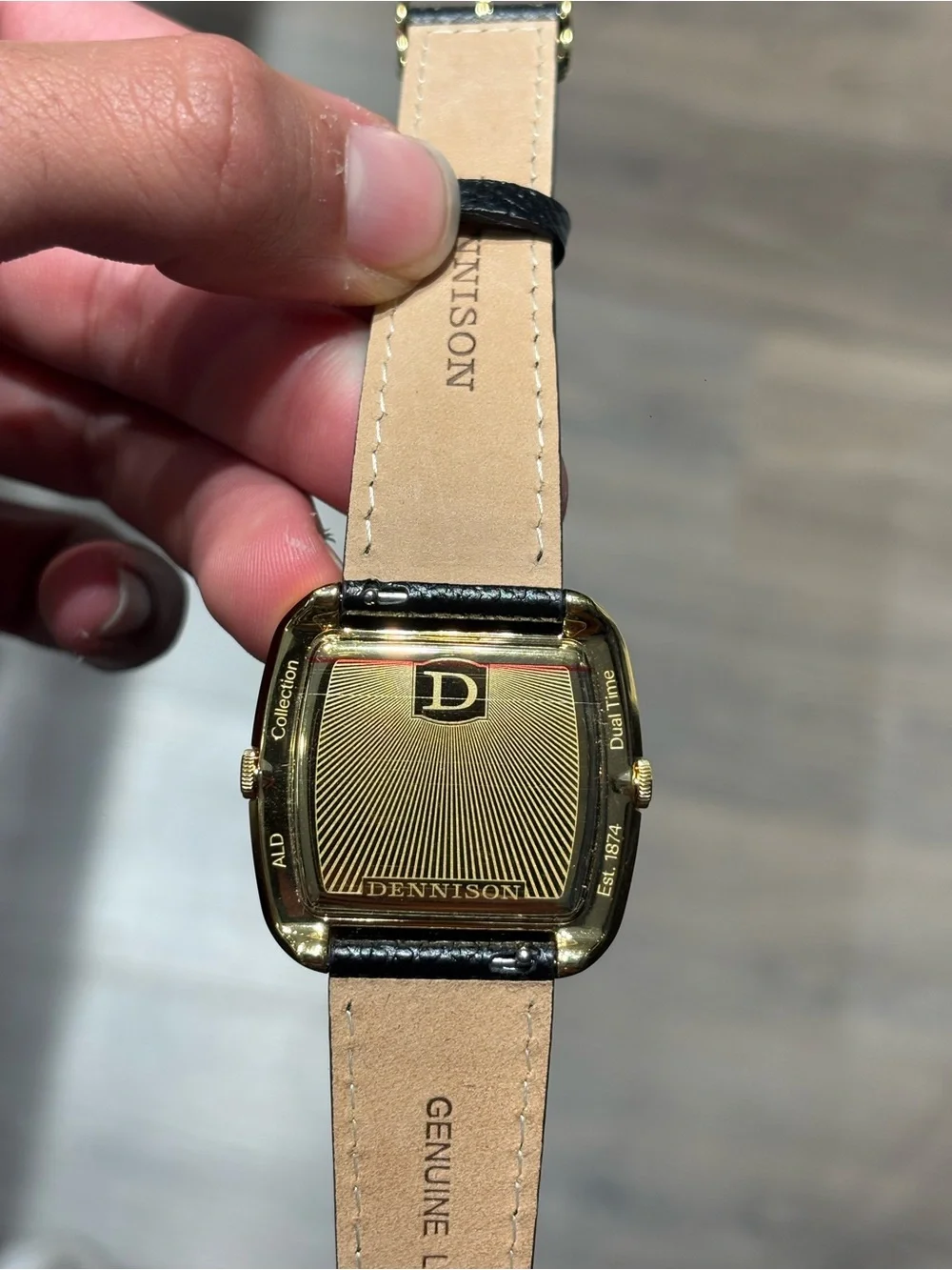 Dennison ALD Dual Time Tiger Eye & Black Marble Gold - Swiss Quartz